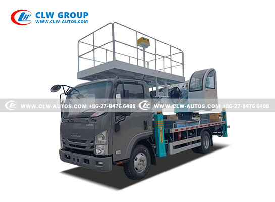 Isuzu KV100 4x2 23-Meter Aerial Work Platform Truck with 300kg Stainless Steel Platform and CAN Bus & Wireless Remote Control