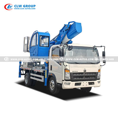 Sinotruk HOWO 28m Aerial Platform Truck with 7-Section Telescopic Boom and 360° Rotation for Elevated Work