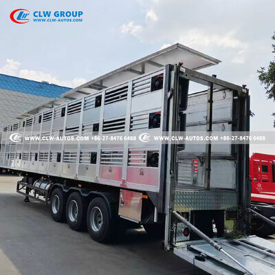 3-Axle Hydraulic Livestock Trailer with 36 Fans and Triple Decks for Superior Animal Transport